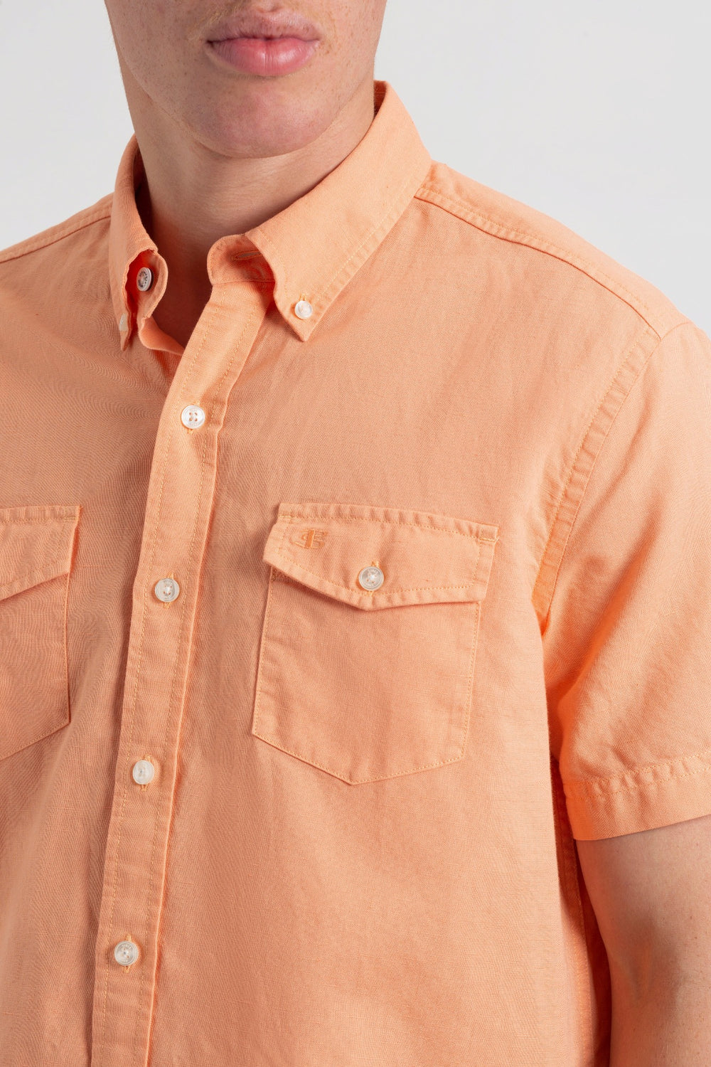 Ben Sherman Garment Dye Linen Shirts Orange | 6302195-JP