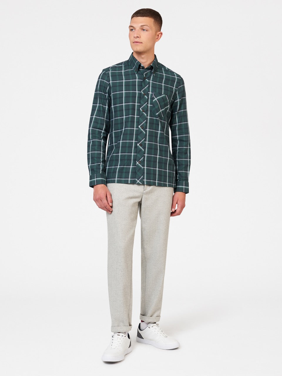 Ben Sherman Grid Check Shirts Green | 9840215-CH