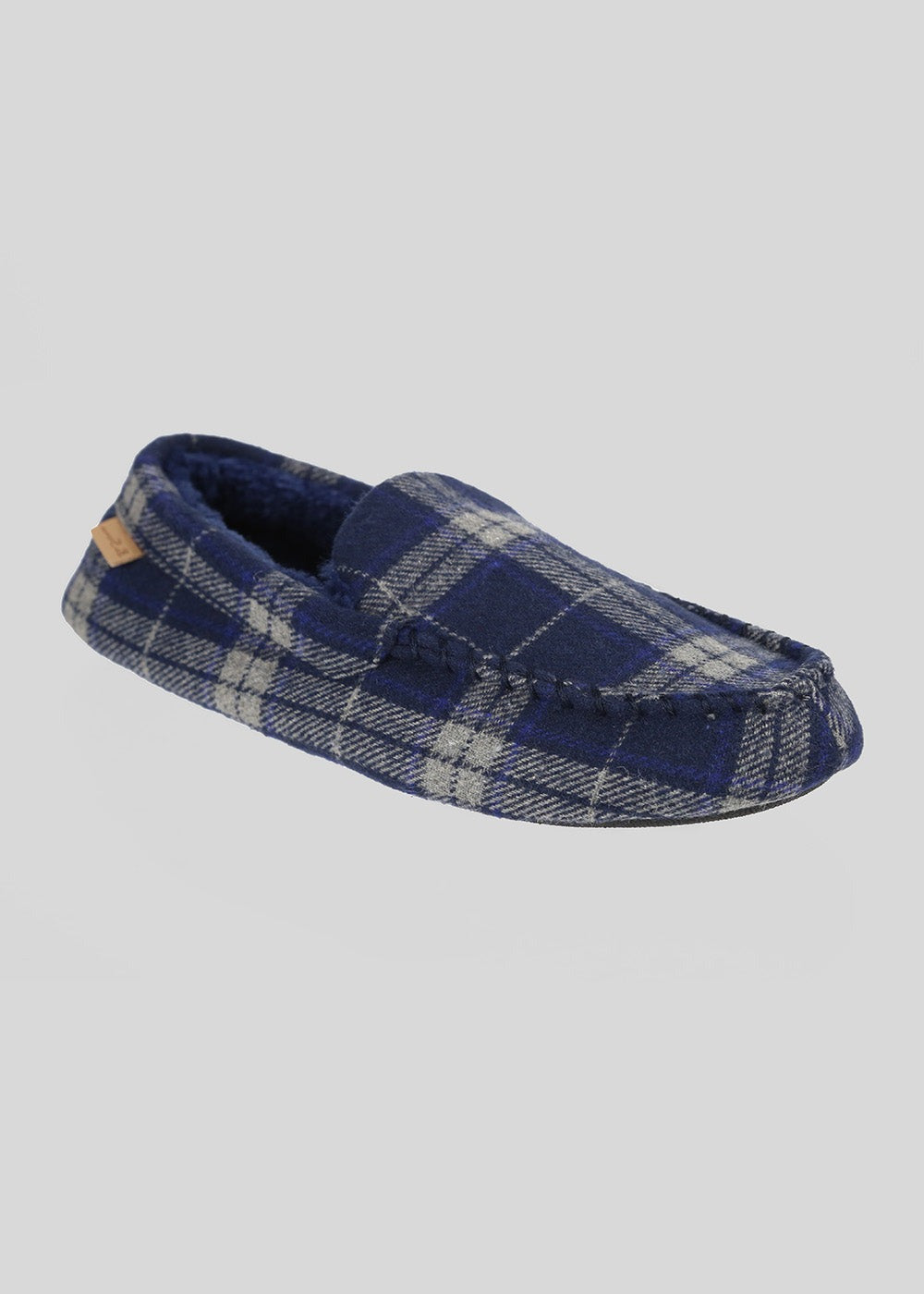 Ben Sherman Gritti Palace Check Moccasin Slipper Navy | 8031529-TK