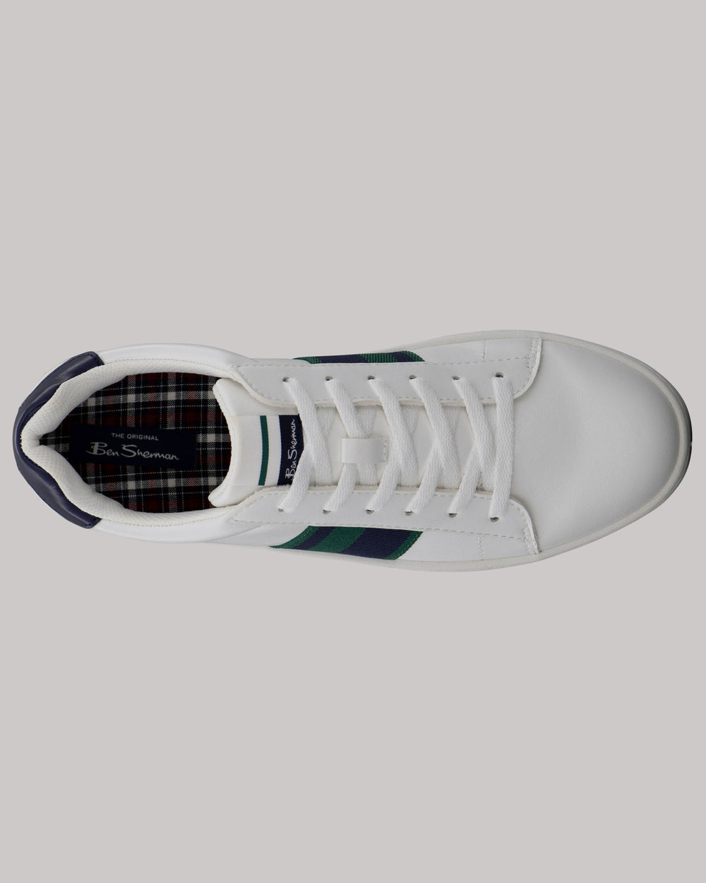 Ben Sherman Hampton Stripe Sneakers White / Navy / Green | 9823106-PN