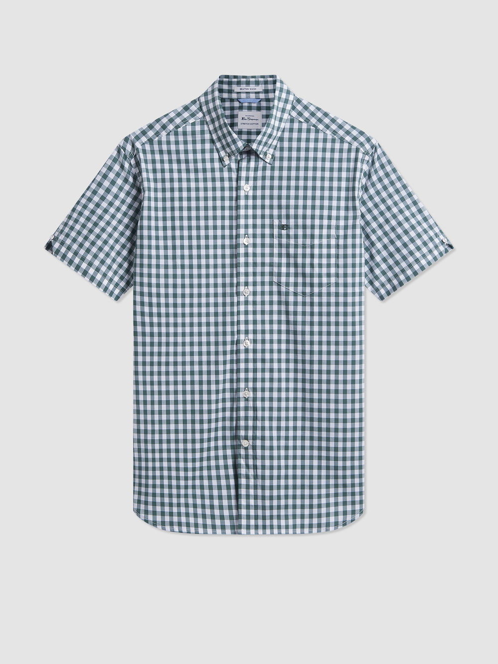 Ben Sherman House Poplin Gingham Shirts Olive | 8249701-KL