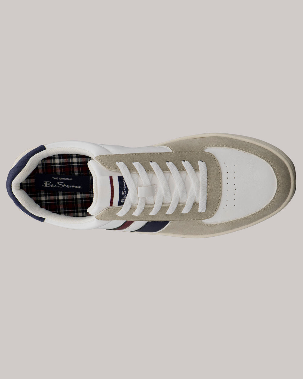 Ben Sherman Hyde Navy Stripe Sneakers White | 5832970-SD