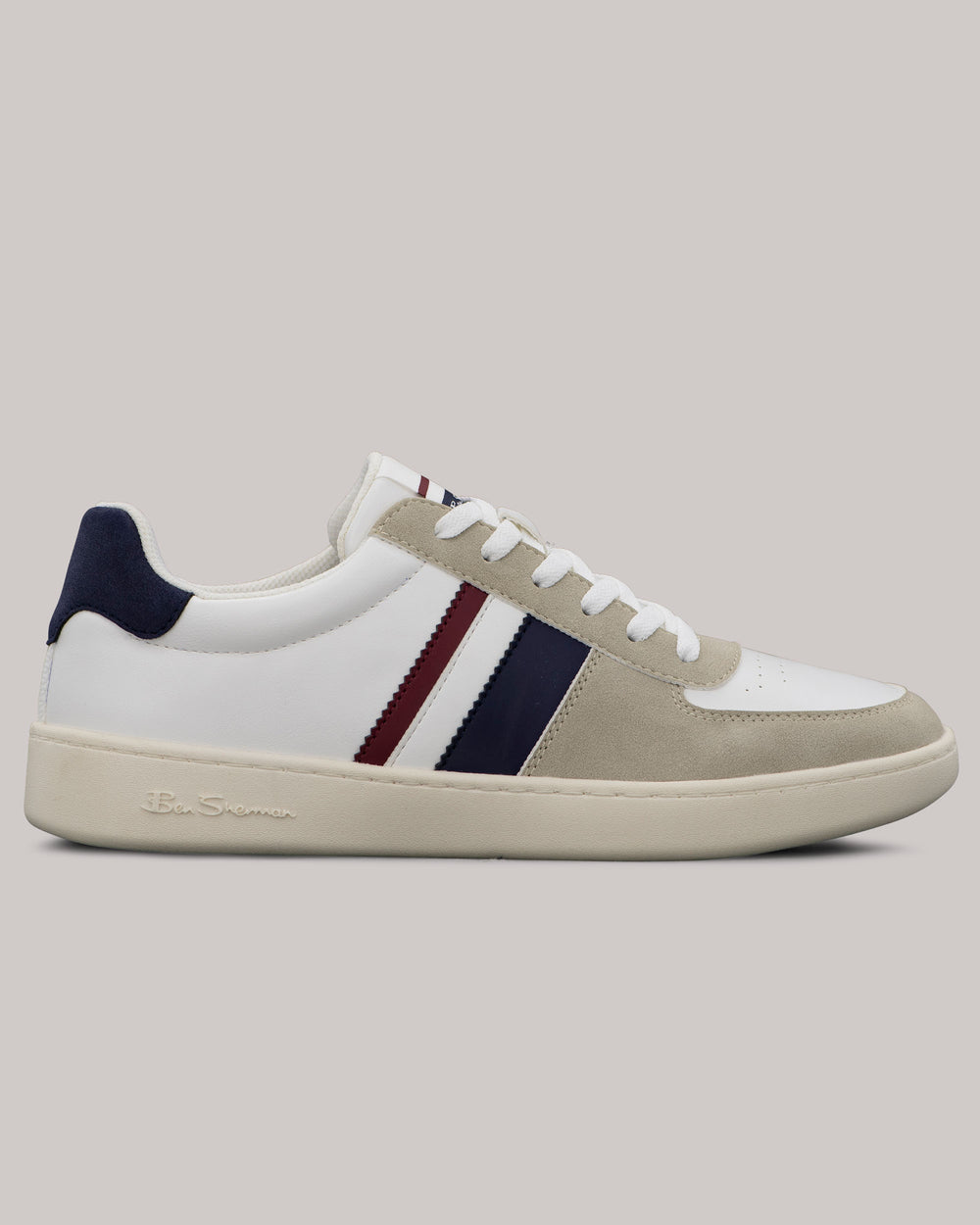 Ben Sherman Hyde Navy Stripe Sneakers White | 5832970-SD