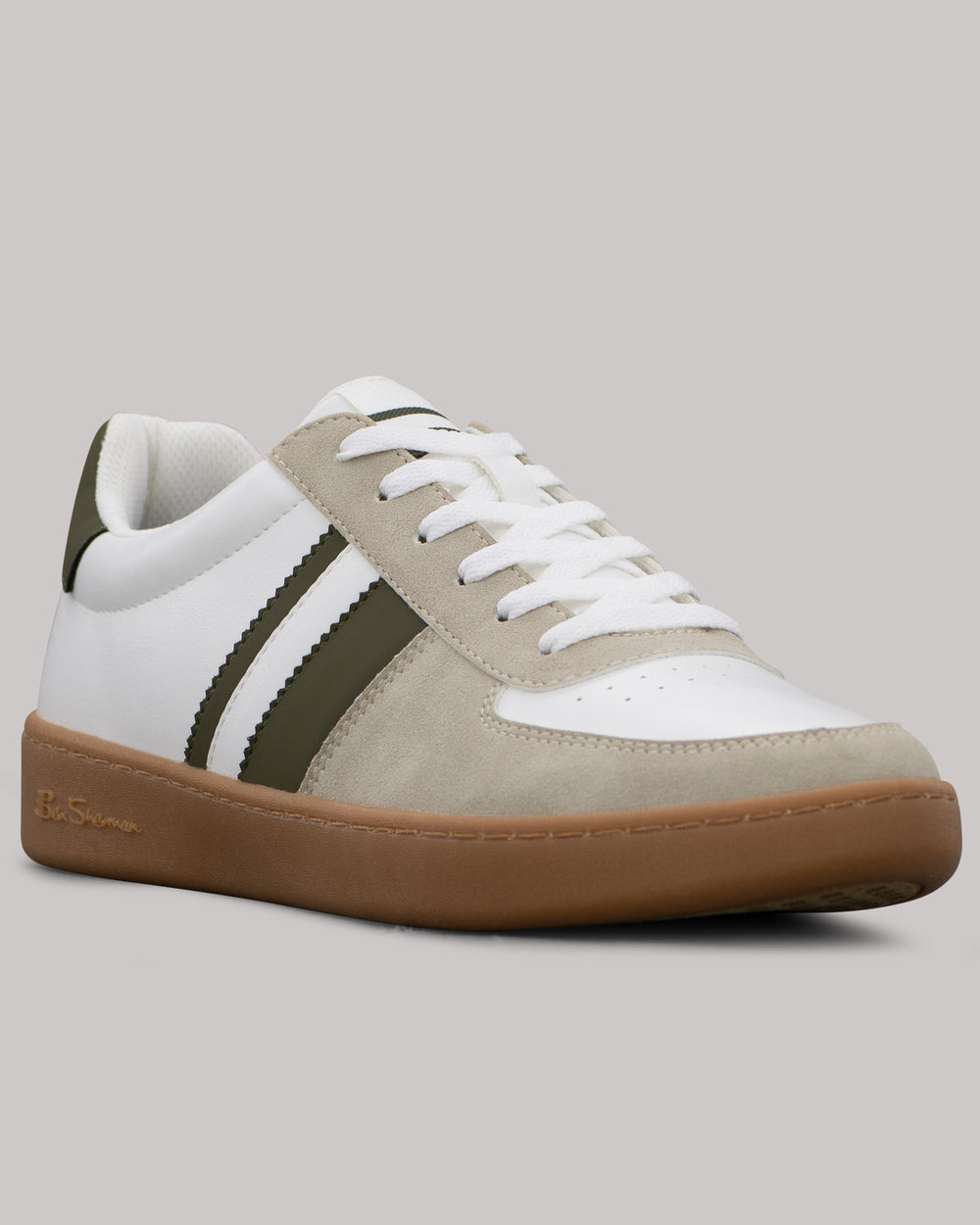 Ben Sherman Hyde Olive Stripe Sneakers White | 4189725-NI