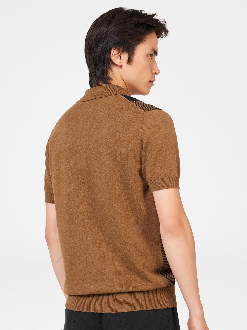 Ben Sherman Intarsia Stripe Polo Neck Sweaters Brown | 3917046-ME