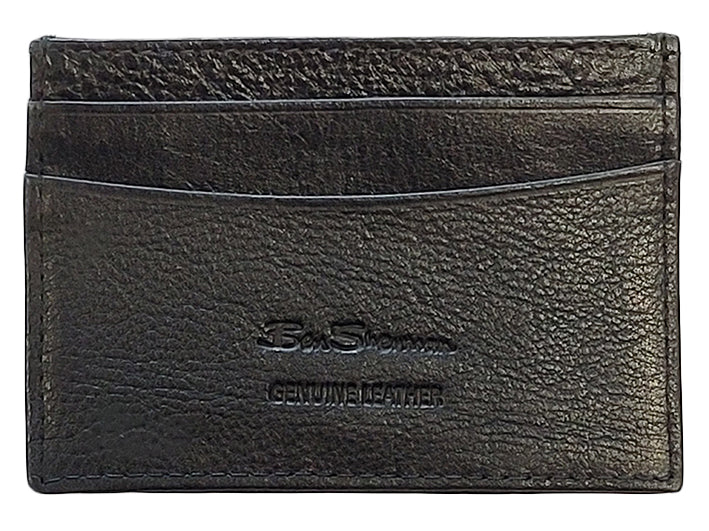 Ben Sherman Koki Leather Card Holder Wallets Black | 6375084-FM