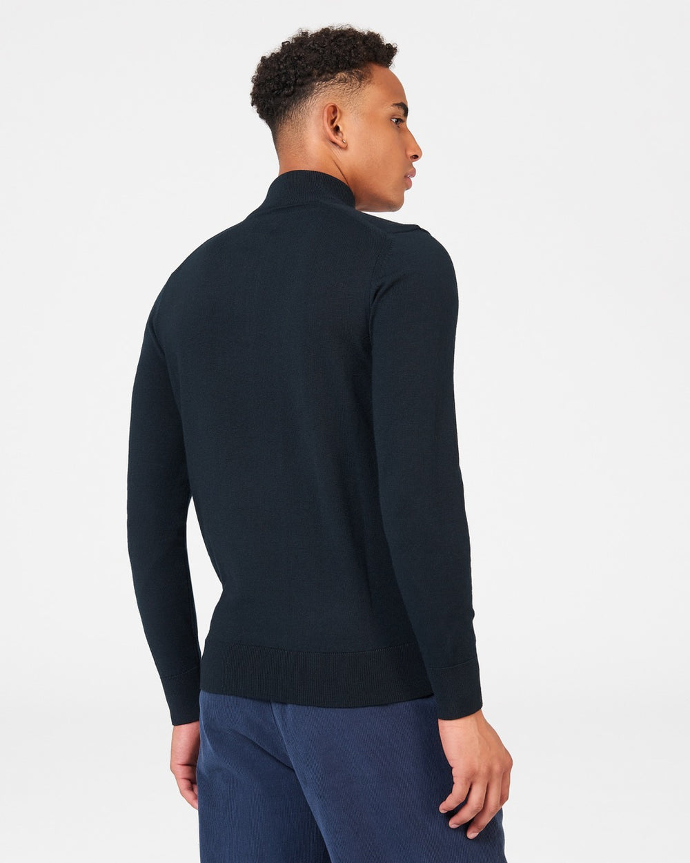 Ben Sherman Merino Half-Zip Knitwear Black | 8976140-KX