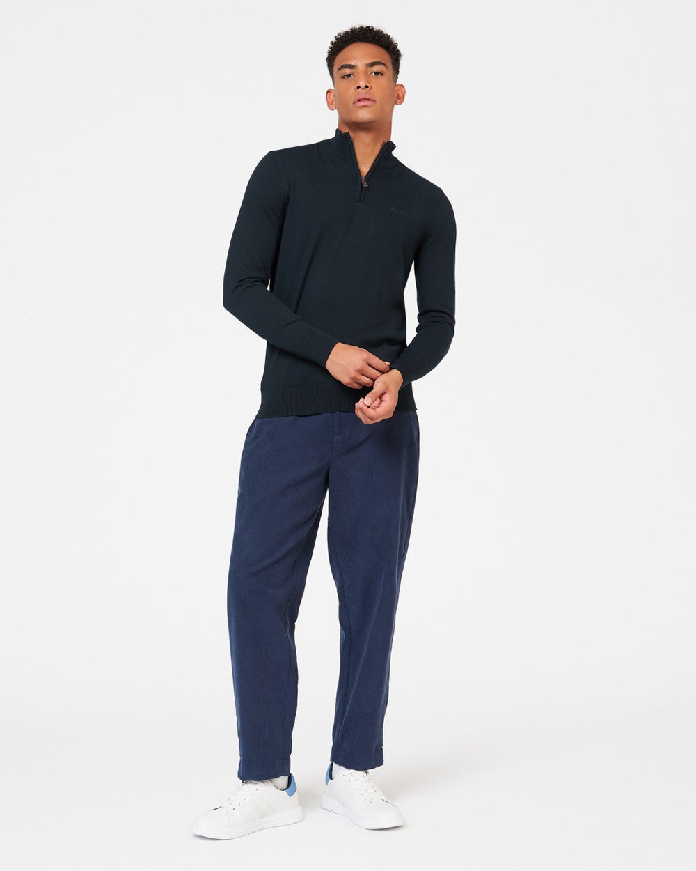 Ben Sherman Merino Half-Zip Knitwear Black | 8976140-KX