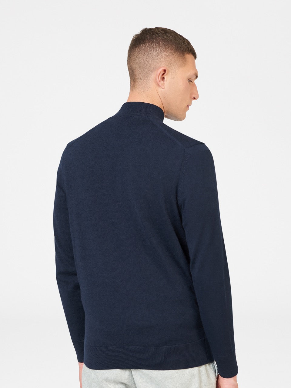 Ben Sherman Merino Half-Zip Knitwear Navy | 8179534-HO