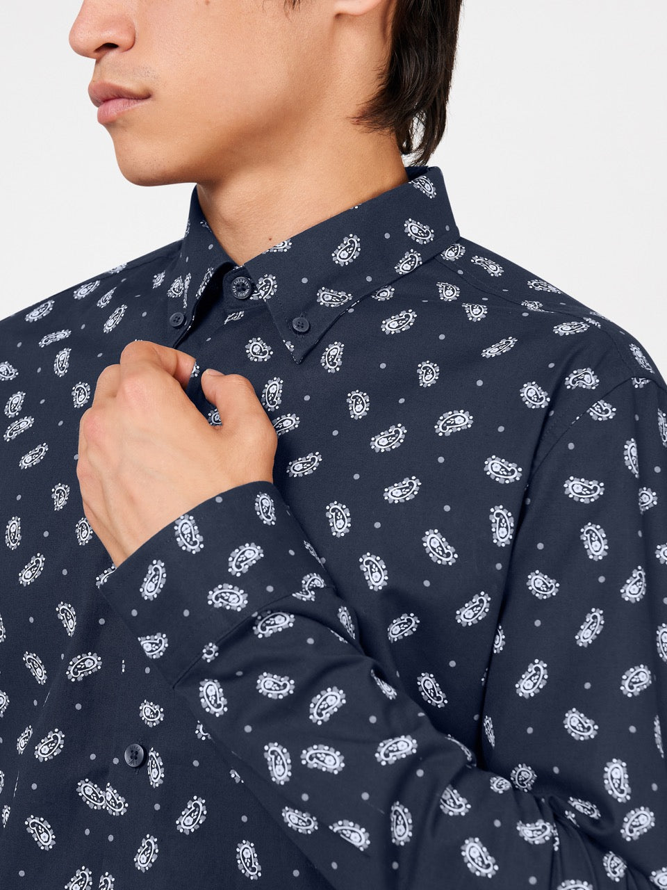 Ben Sherman Micro Paisley Shirts Navy | 6751304-AJ