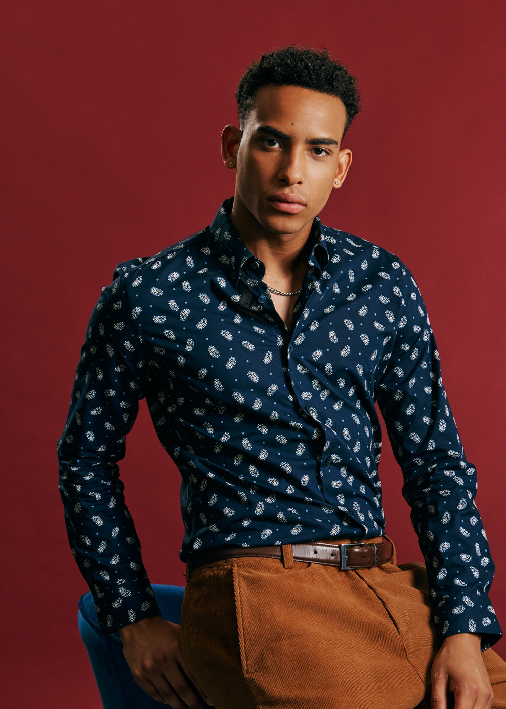 Ben Sherman Micro Paisley Shirts Navy | 6751304-AJ