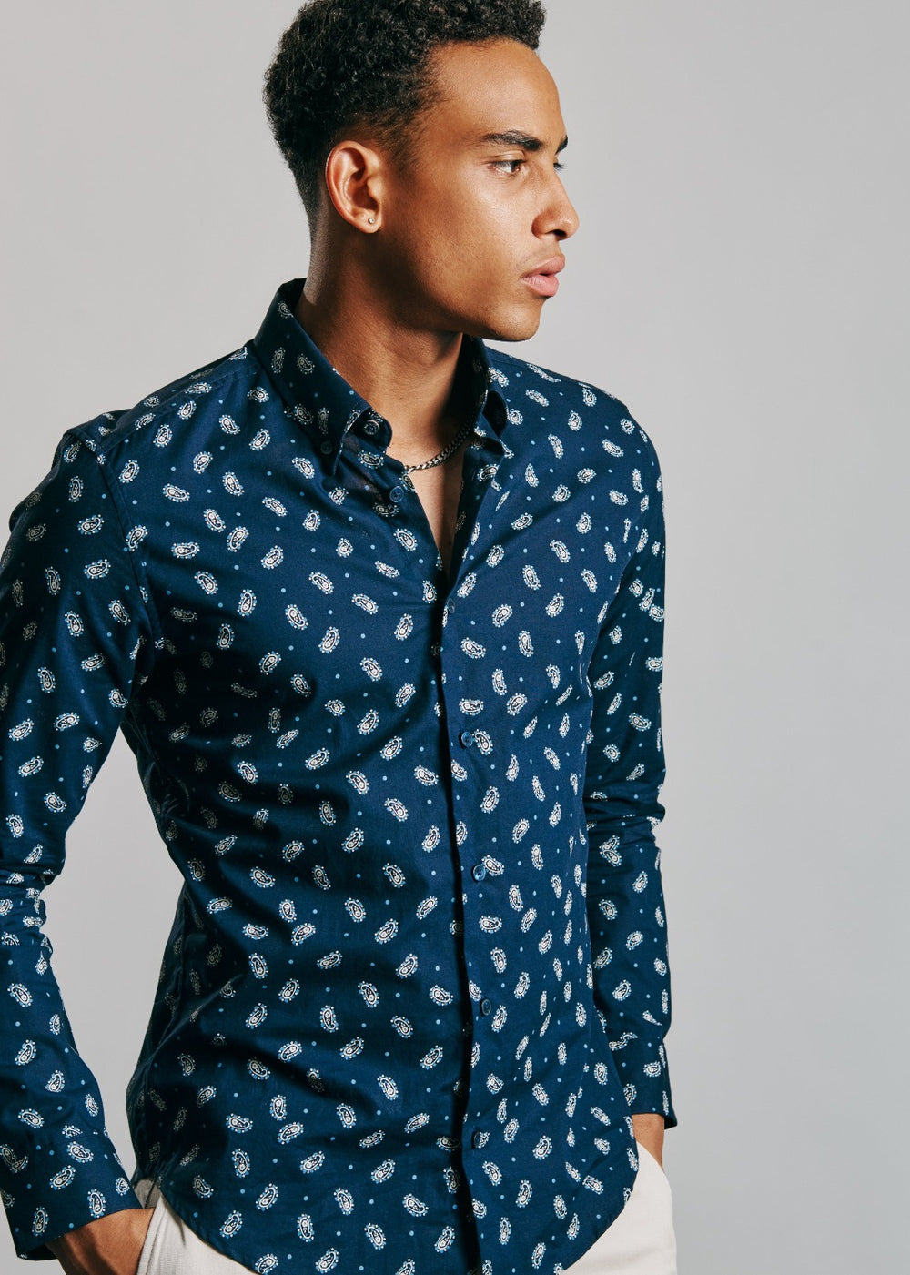 Ben Sherman Micro Paisley Shirts Navy | 6751304-AJ