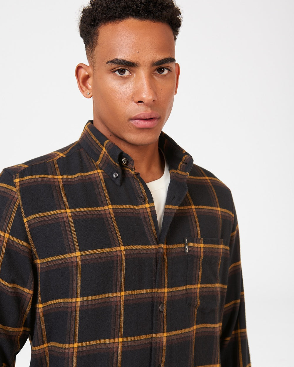 Ben Sherman Oversized Brushed Check Shirts Black | 8690572-TI