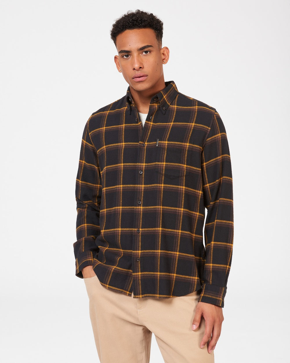 Ben Sherman Oversized Brushed Check Shirts Black | 8690572-TI