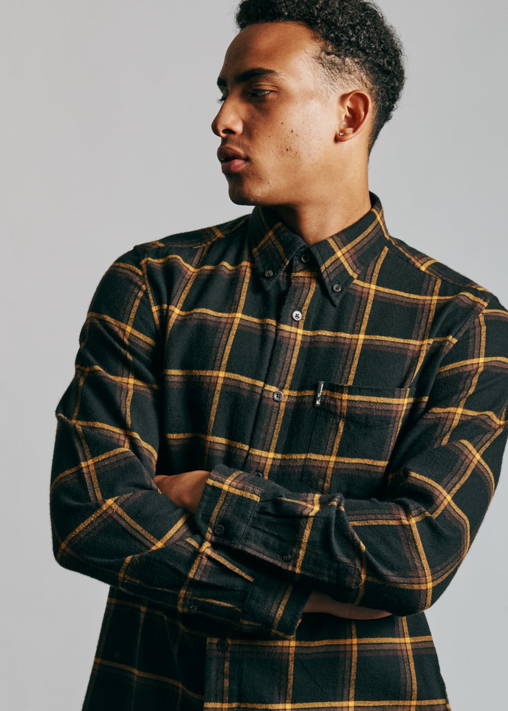 Ben Sherman Oversized Brushed Check Shirts Black | 8690572-TI