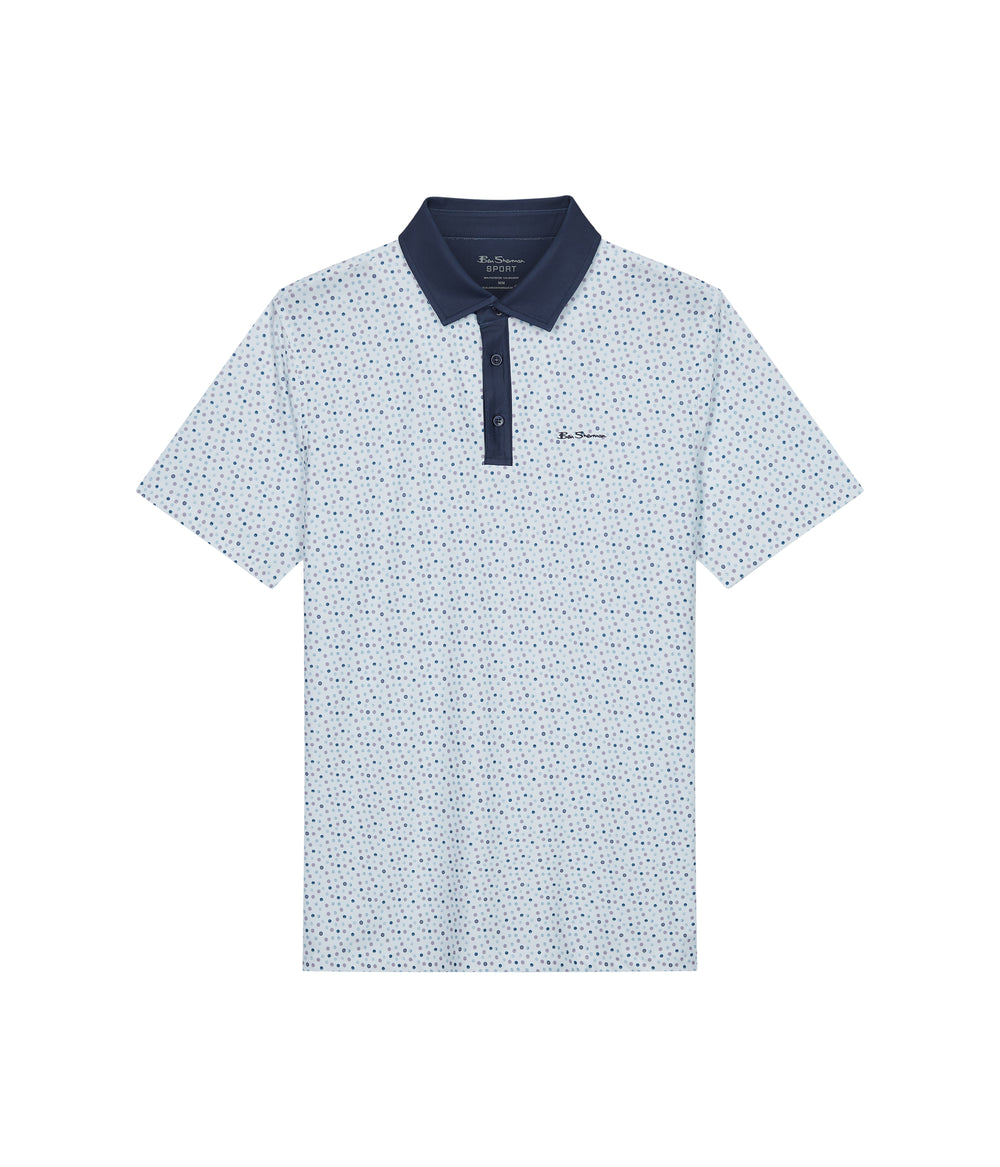 Ben Sherman Polka Dots Tech Jersey Sports Fit Polo Shirts White | 1835097-YL