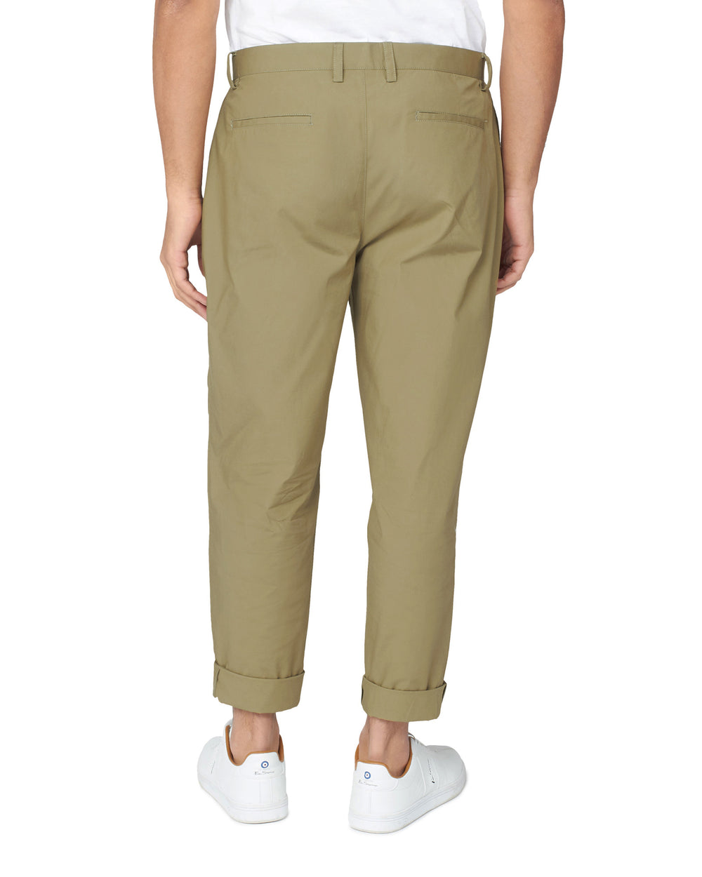 Ben Sherman Poplin Relaxed-Taper Pleated Pants Olive | 3658142-OJ