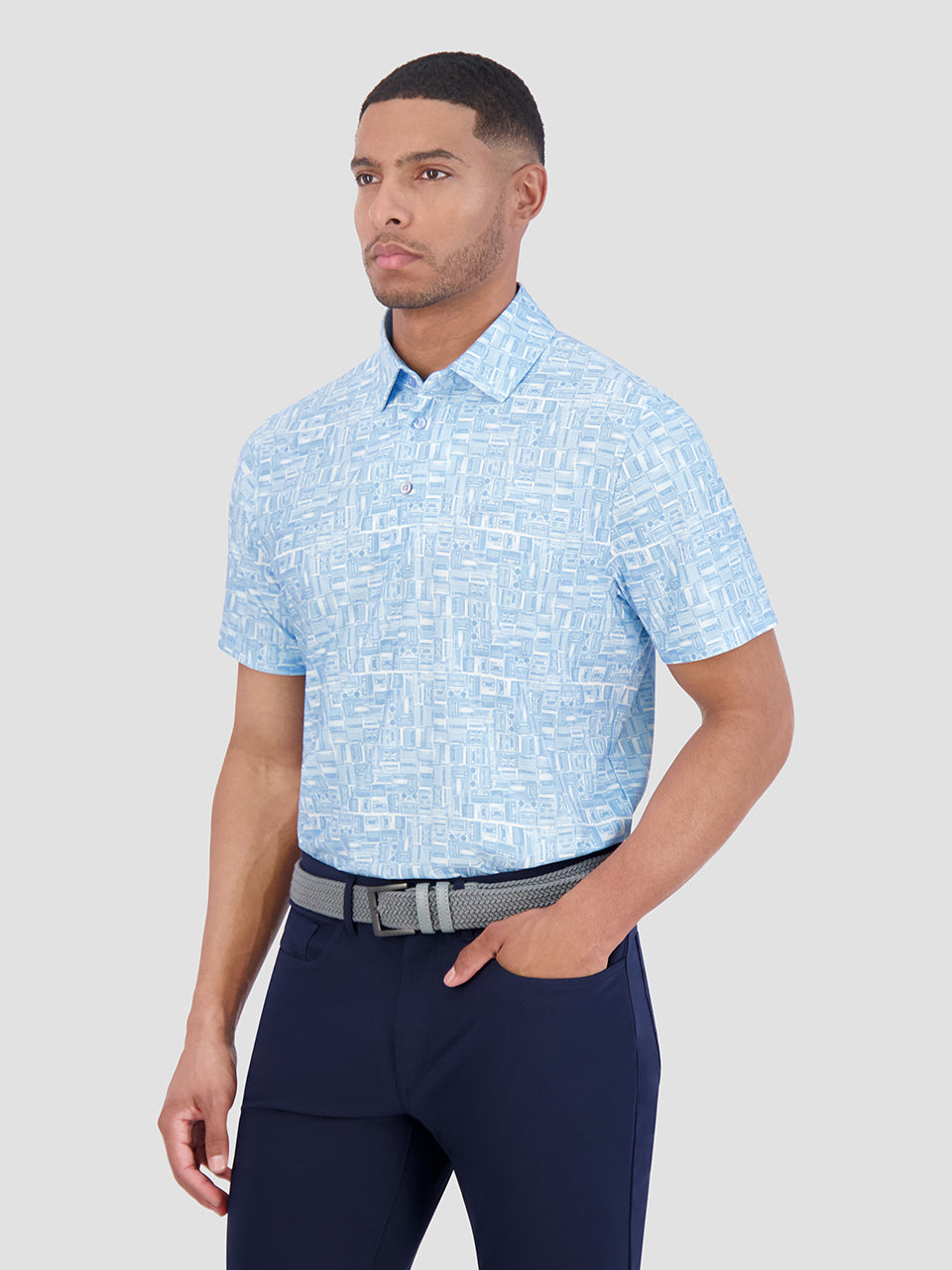 Ben Sherman Radio Stack Tech Jersey Sports Fit Polo Shirts Blue | 8152963-ZC