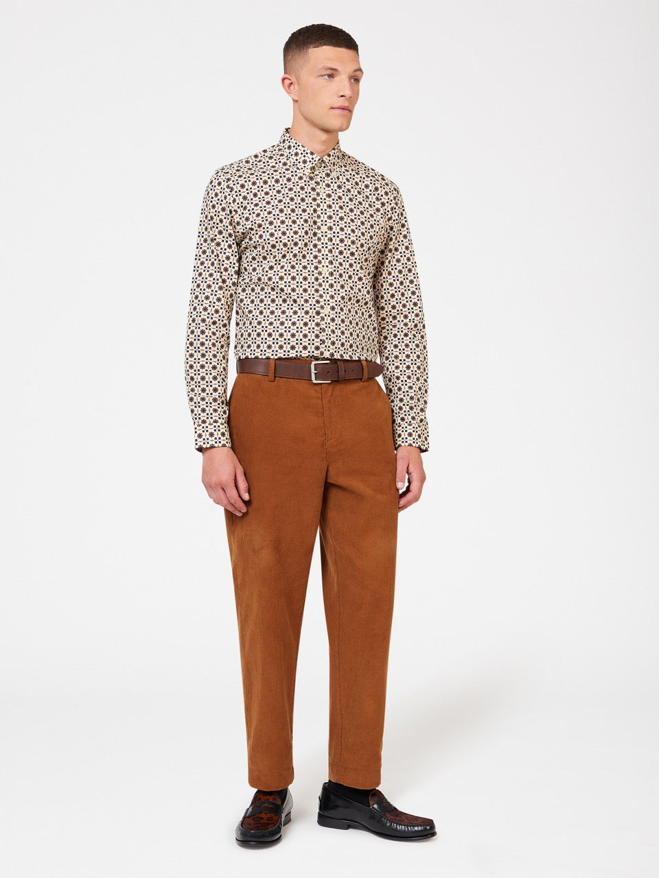 Ben Sherman Retro Foulard Print Slim Fit Shirts Brown | 1496703-BL