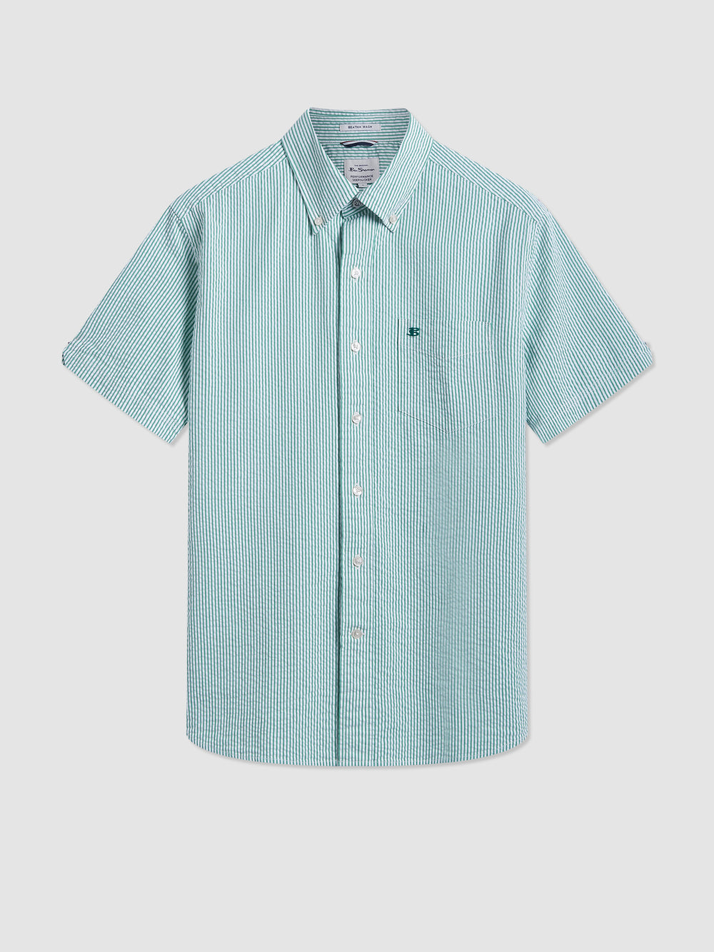 Ben Sherman Seersucker Bengal Stripe Shirts Green | 3514860-CO