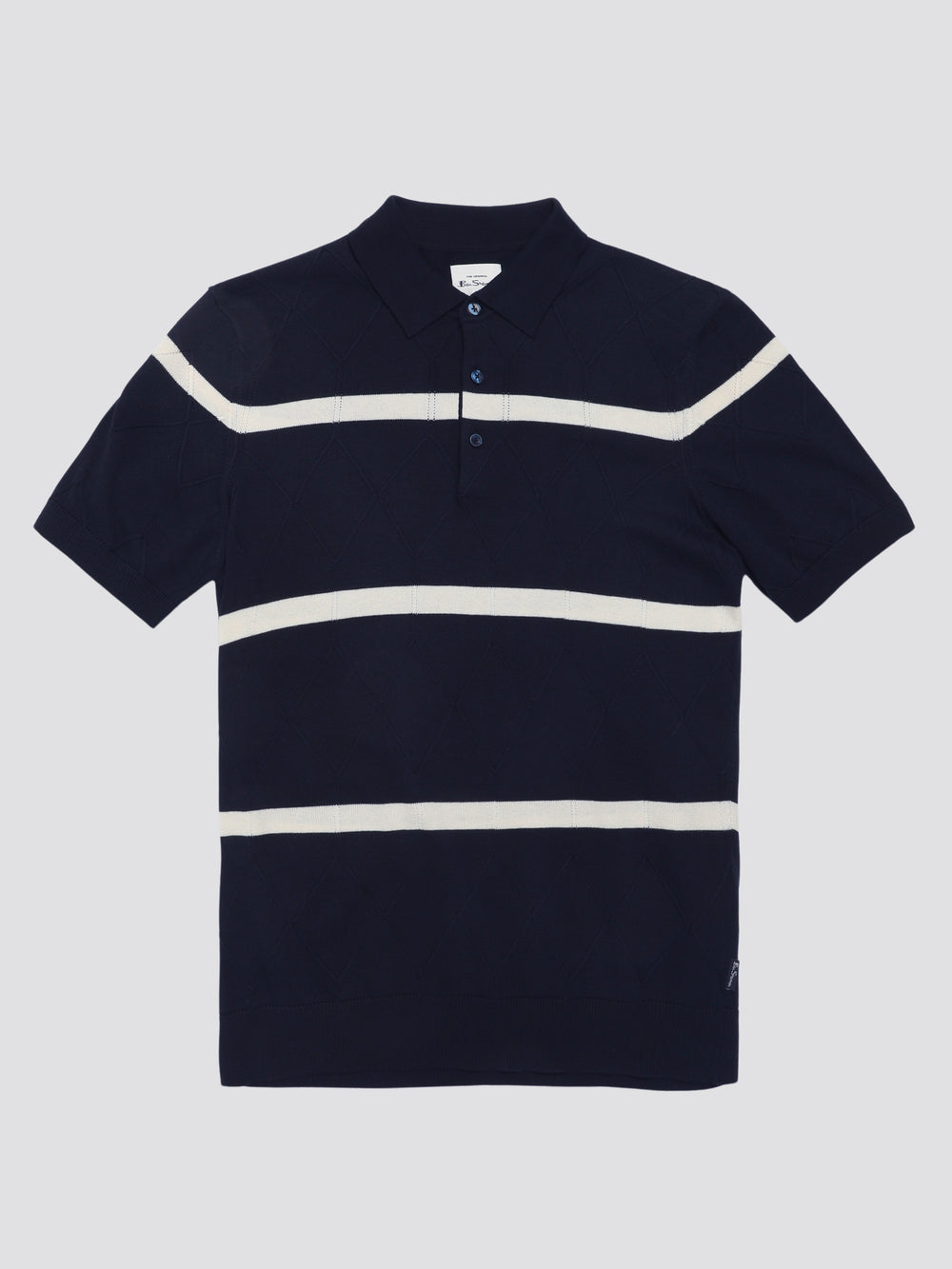 Ben Sherman Signature Argyle Stripe Polo Knitwear Navy | 7039165-GQ