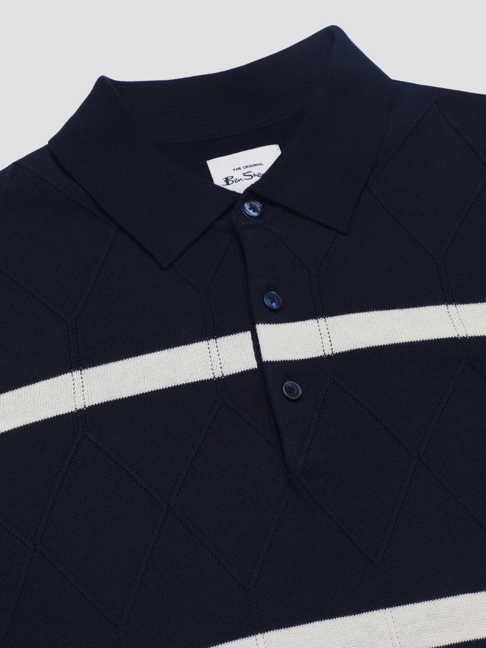 Ben Sherman Signature Argyle Stripe Polo Knitwear Navy | 7039165-GQ