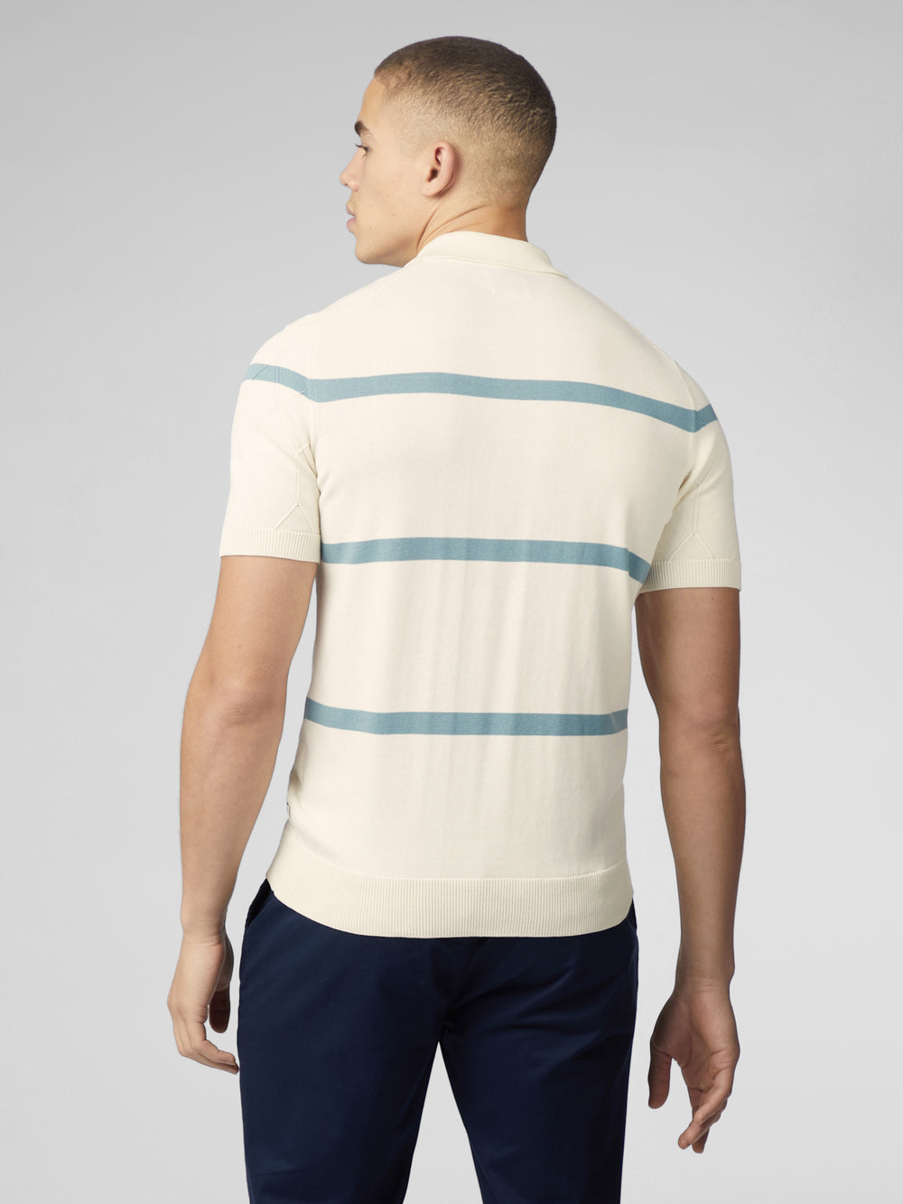 Ben Sherman Signature Argyle Stripe Polo Knitwear White | 2054897-TK