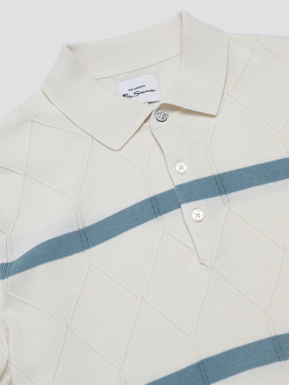 Ben Sherman Signature Argyle Stripe Polo Knitwear White | 2054897-TK