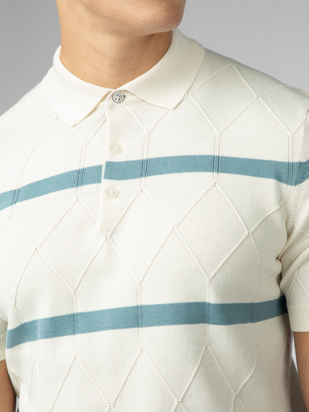 Ben Sherman Signature Argyle Stripe Polo Knitwear White | 2054897-TK