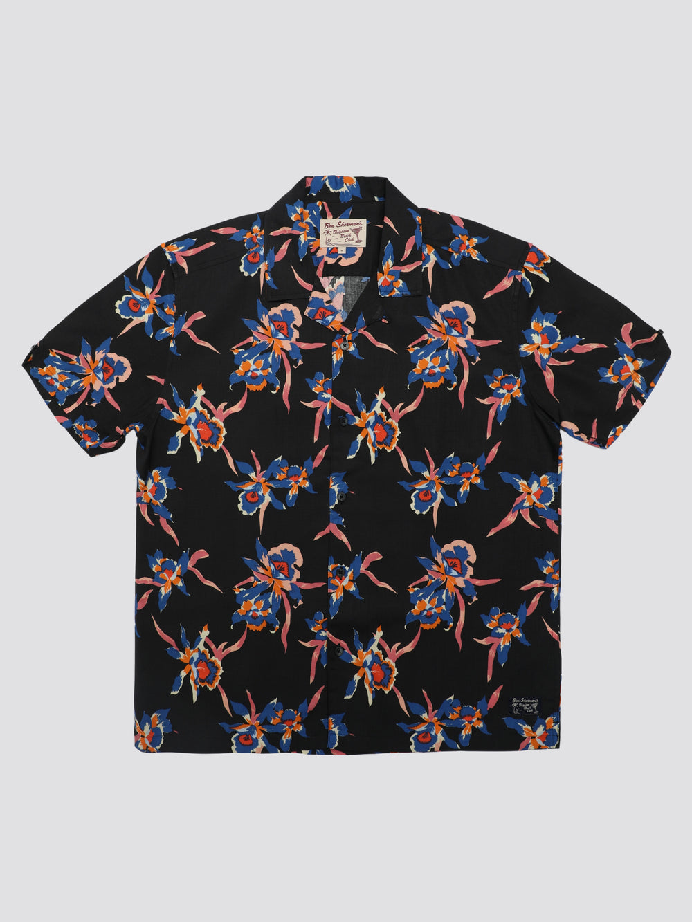 Ben Sherman Signature Botanical Print Shirts Black | 7849031-OR