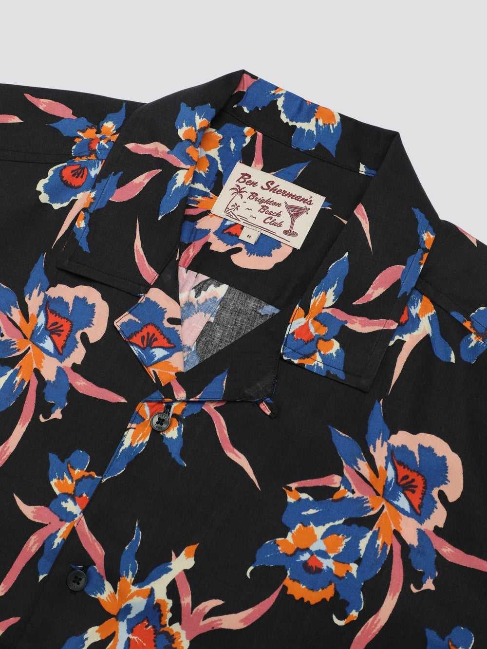 Ben Sherman Signature Botanical Print Shirts Black | 7849031-OR