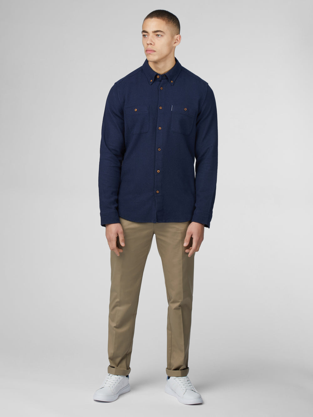 Ben Sherman Signature Boucle Shirts Navy | 2381074-OH