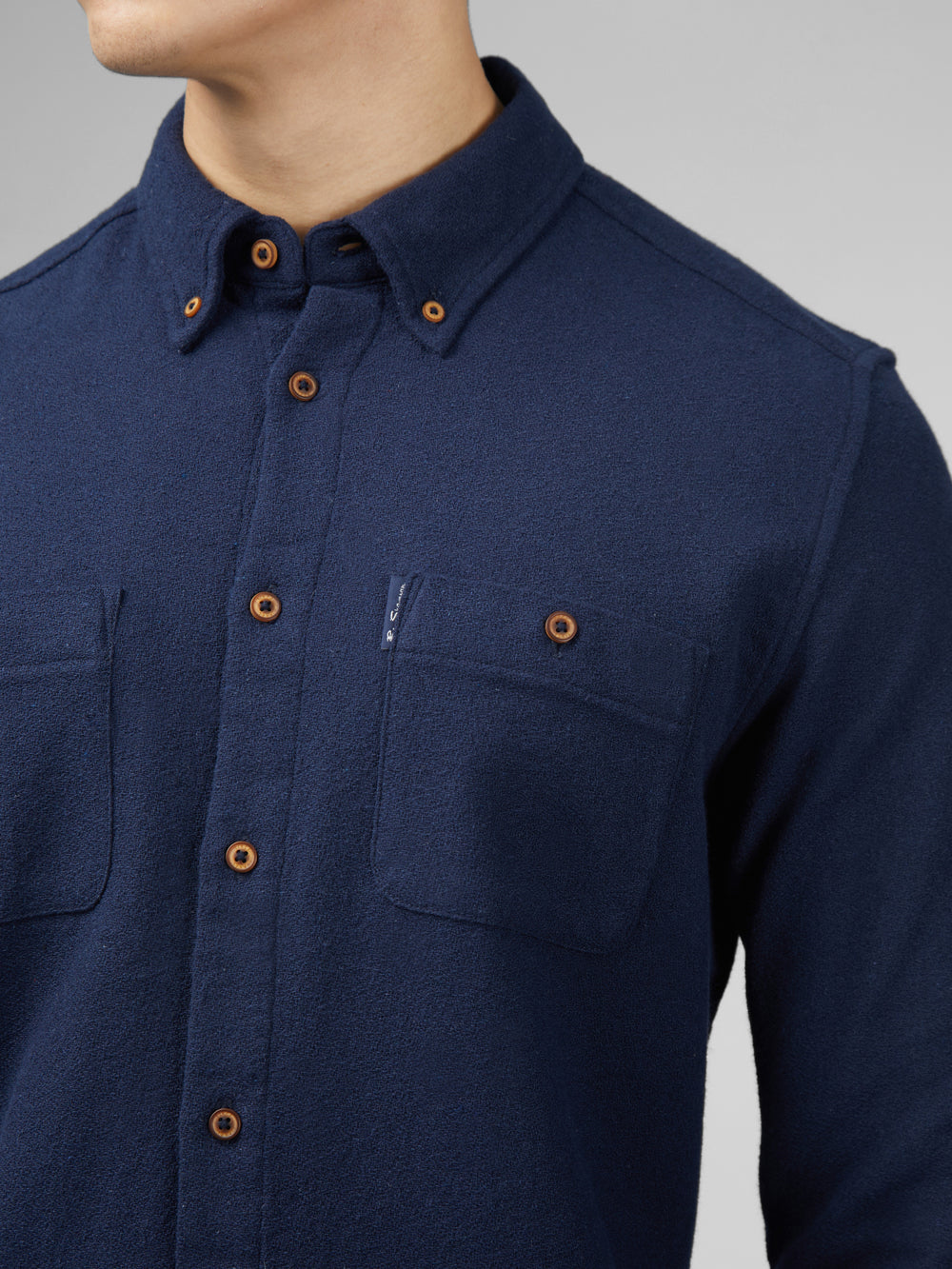 Ben Sherman Signature Boucle Shirts Navy | 2381074-OH