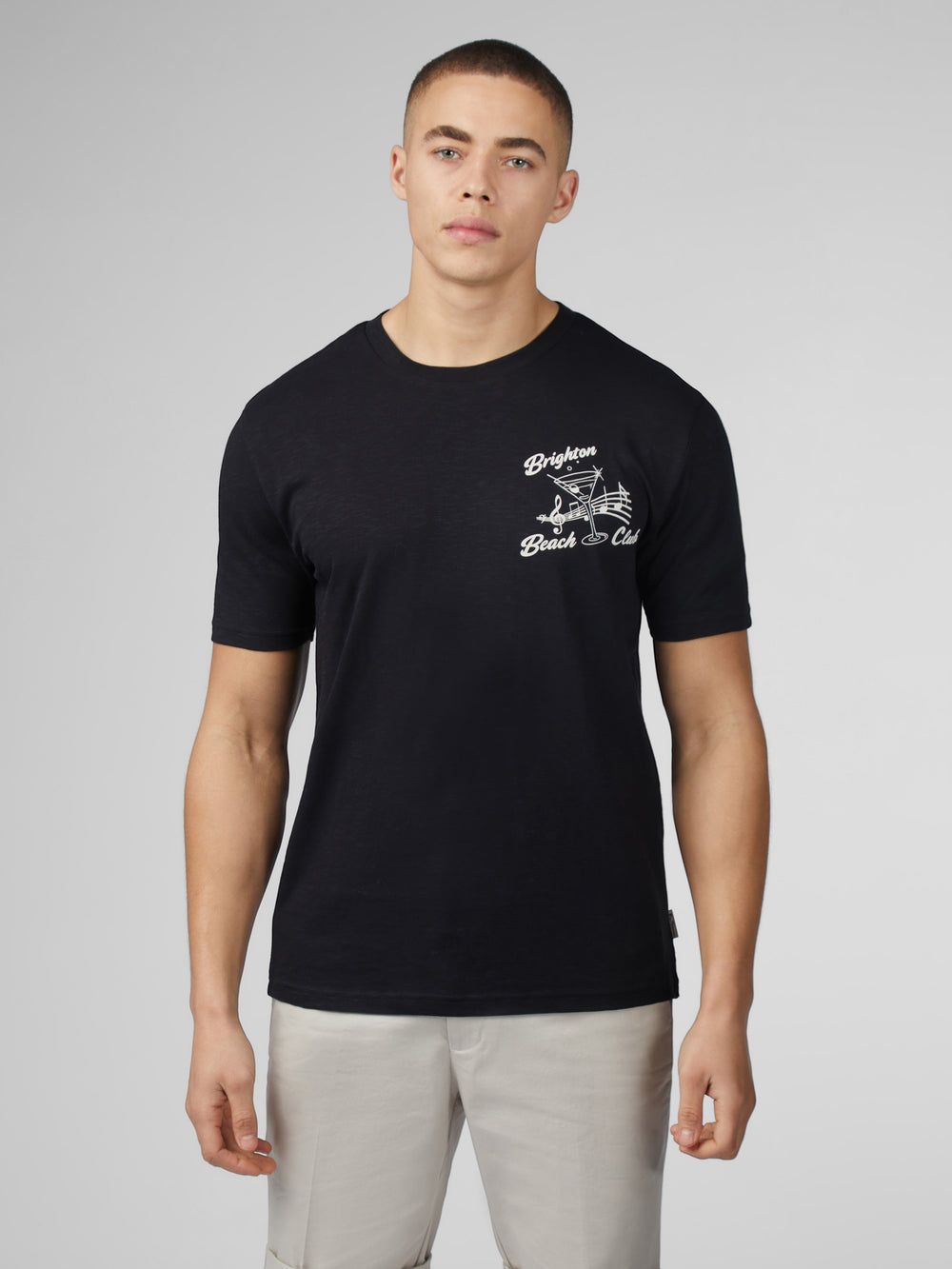 Ben Sherman Signature Brighton Beach Club T-Shirt Black | 7419360-GF