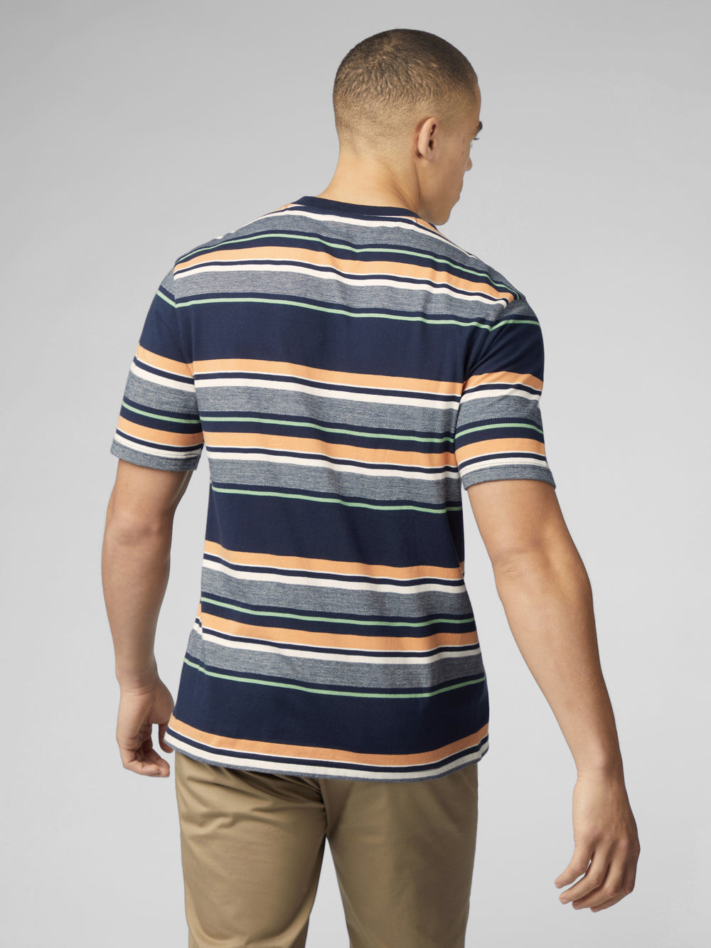 Ben Sherman Signature Engineered Stripe T-Shirt Navy | 5043789-TV