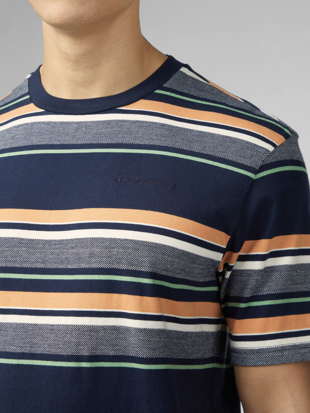 Ben Sherman Signature Engineered Stripe T-Shirt Navy | 5043789-TV