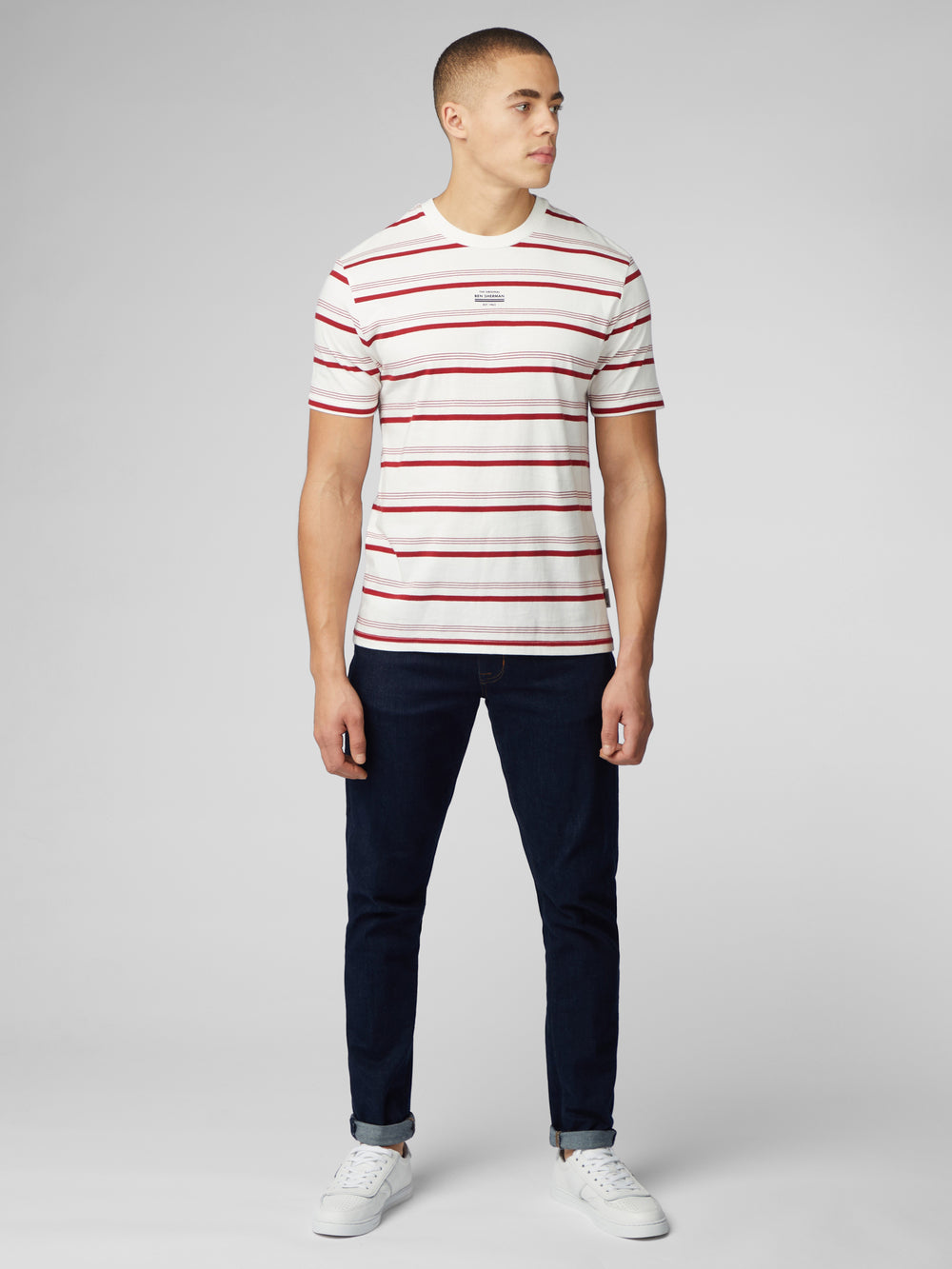 Ben Sherman Signature Fine Stripe T-Shirt White | 2758346-WD