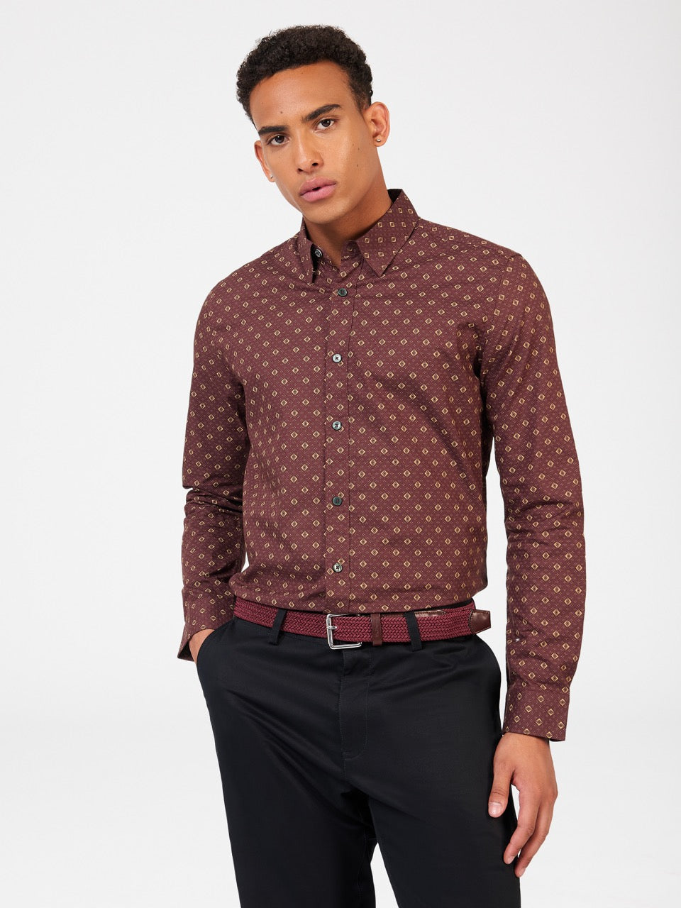 Ben Sherman Signature Geo Shirts Brown | 9538026-ZC