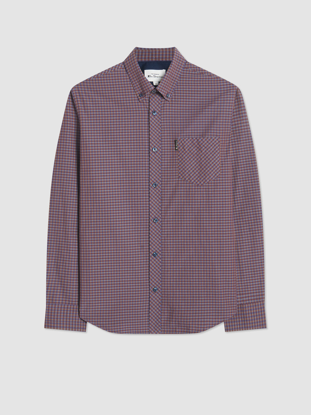 Ben Sherman Signature Gingham Long-Sleeve Shirts Purple | 7123654-FR