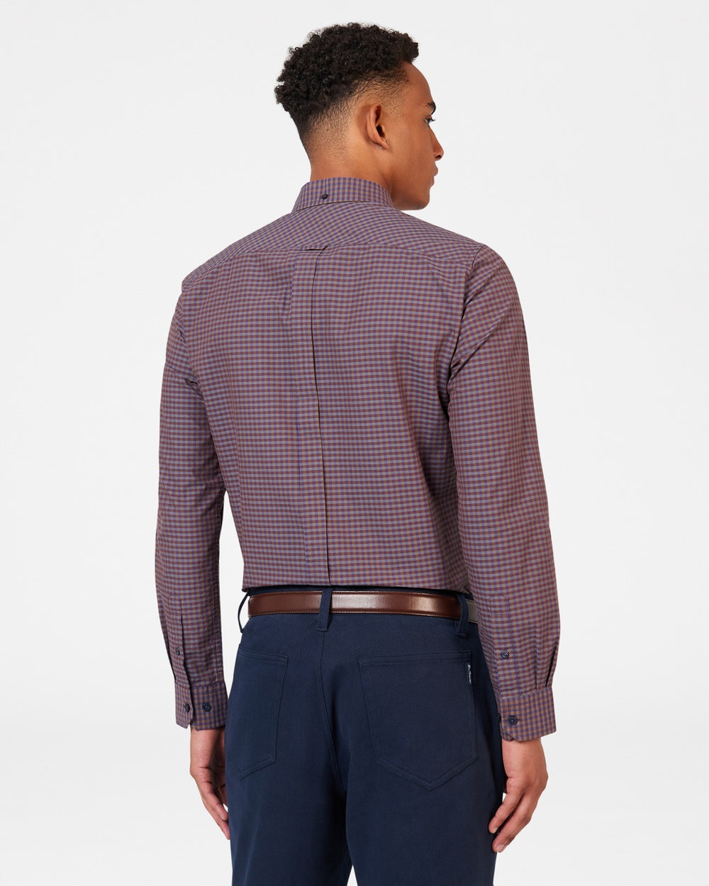 Ben Sherman Signature Gingham Long-Sleeve Shirts Purple | 7123654-FR