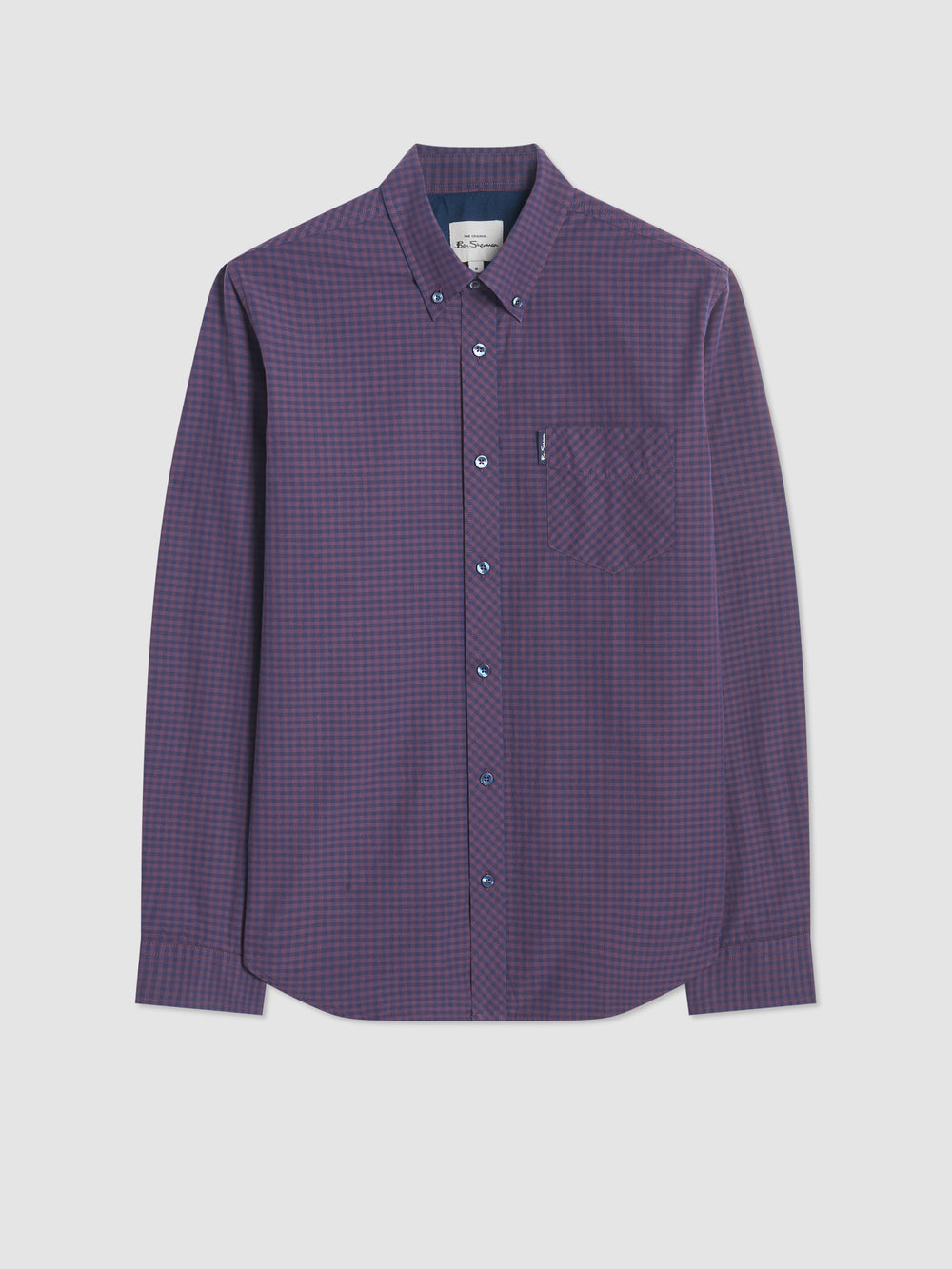 Ben Sherman Signature Gingham Long-Sleeve Shirts Purple | 6314078-DQ