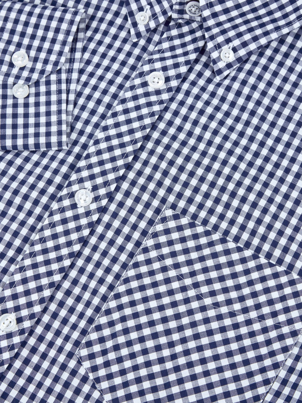 Ben Sherman Signature Long-Sleeve Gingham Shirts Dark Blue | 4358902-XC