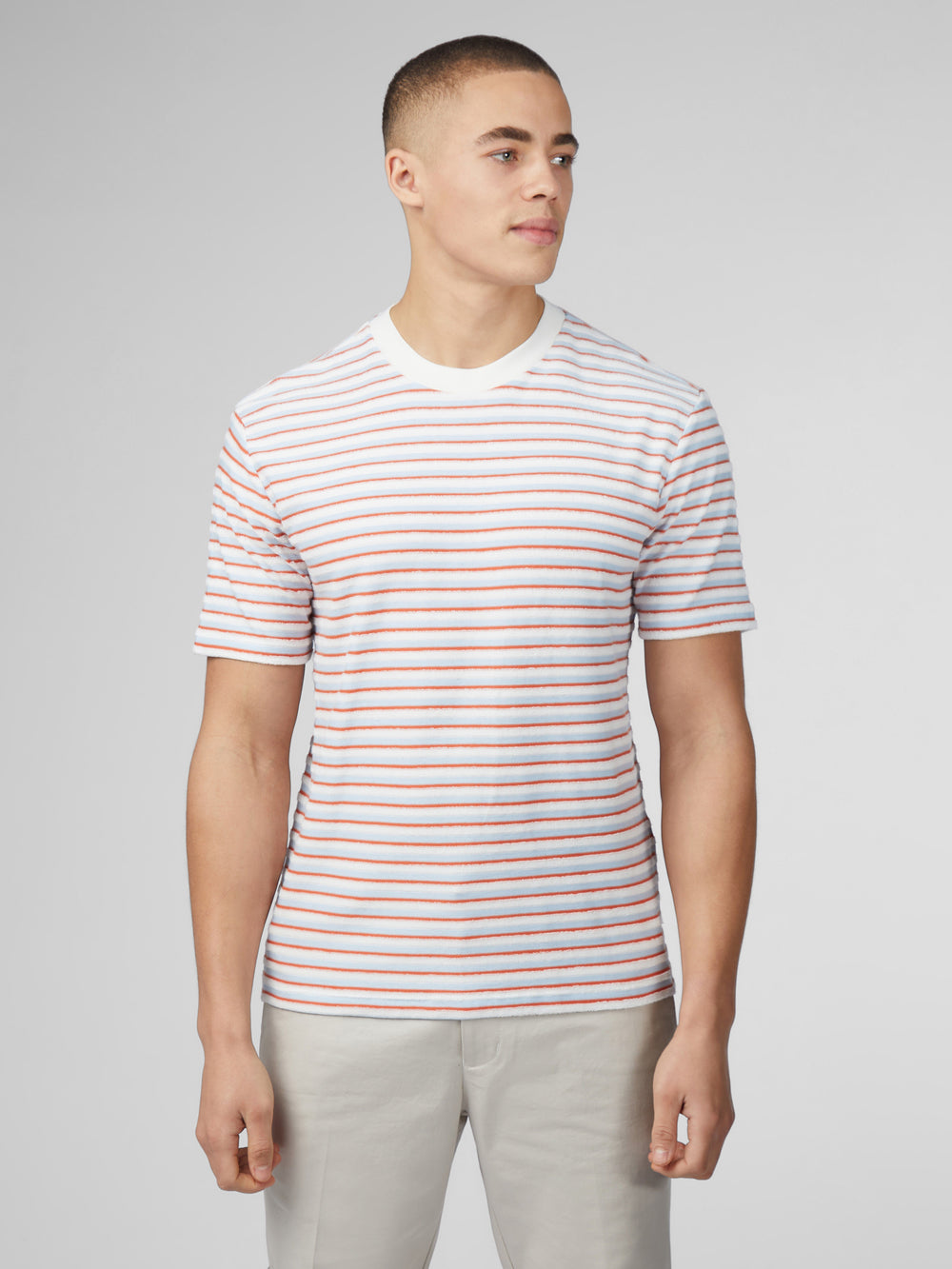 Ben Sherman Signature Loopback Stripe T-Shirt Blue | 2048351-UE