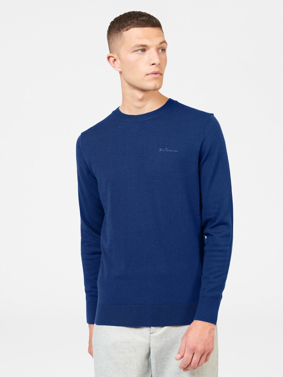 Ben Sherman Signature Merino Crewneck Knitwear Blue | 7163052-QU