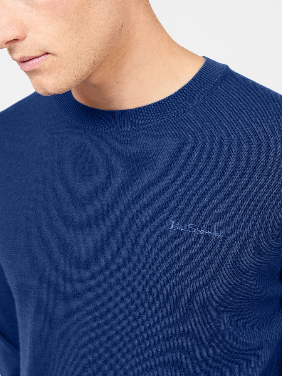 Ben Sherman Signature Merino Crewneck Knitwear Blue | 7163052-QU