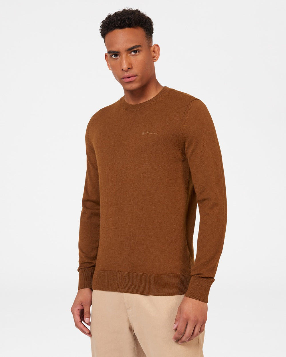 Ben Sherman Signature Merino Crewneck Knitwear Brown | 6834179-YJ