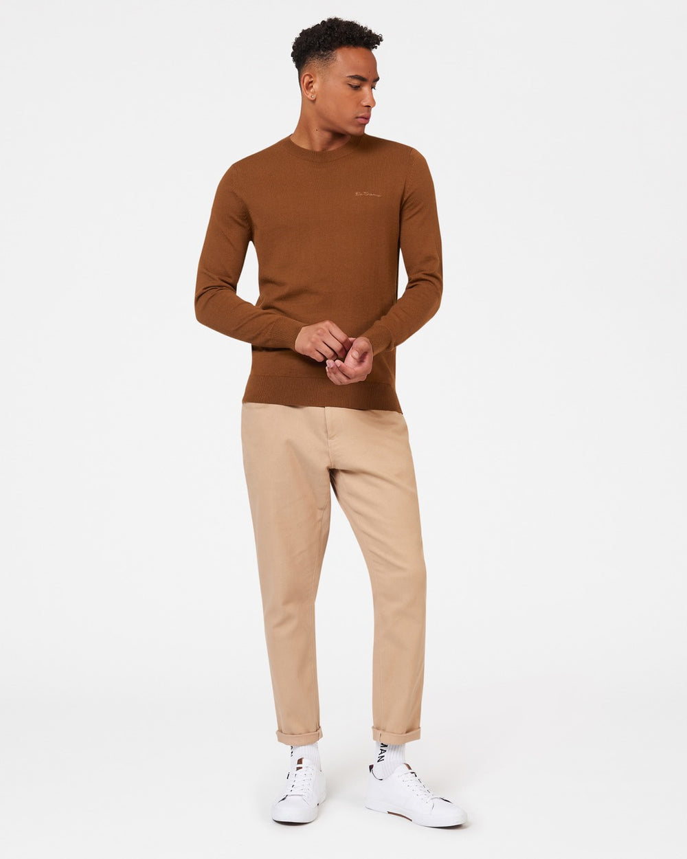 Ben Sherman Signature Merino Crewneck Knitwear Brown | 6834179-YJ