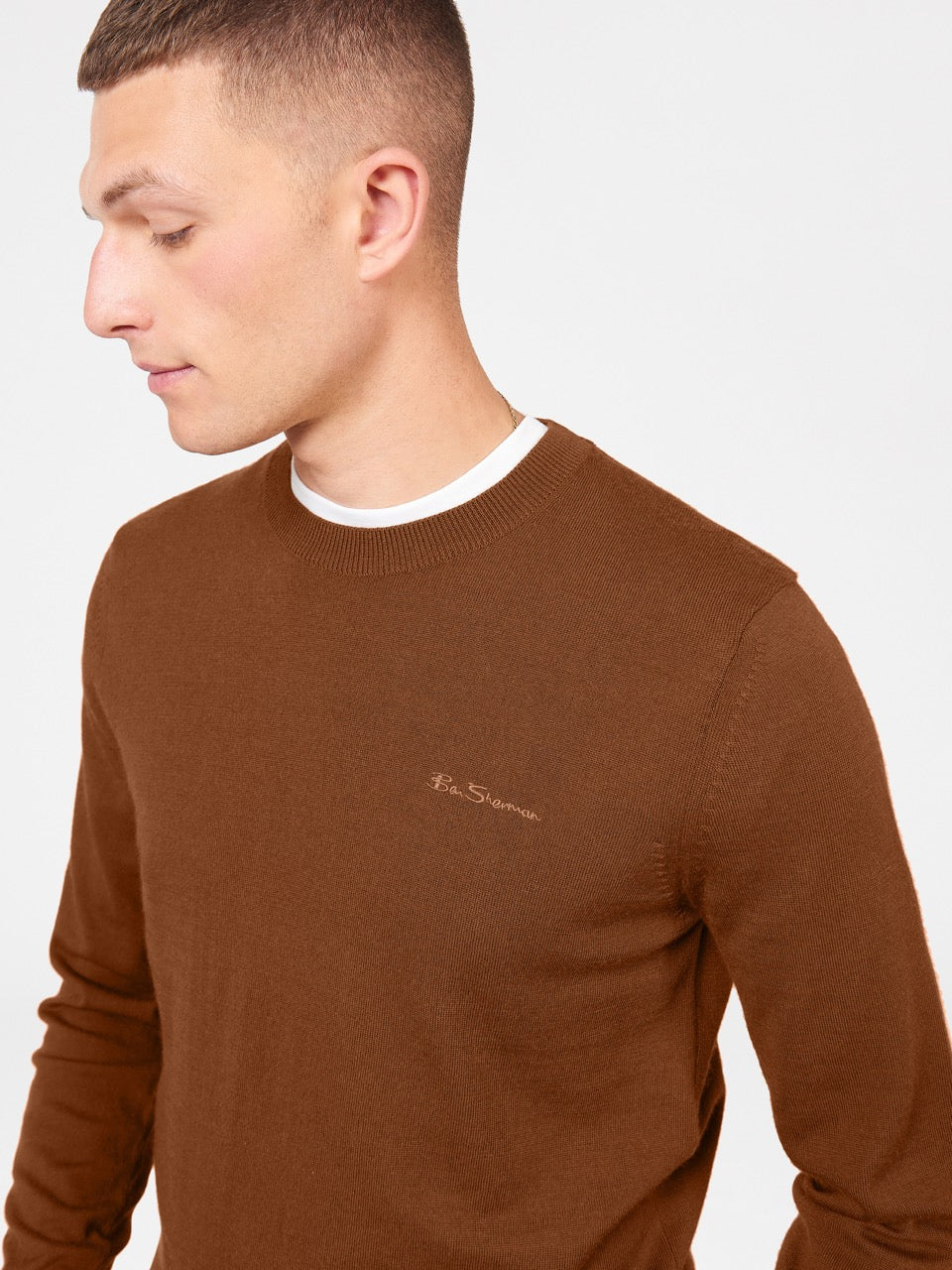 Ben Sherman Signature Merino Crewneck Knitwear Brown | 6834179-YJ