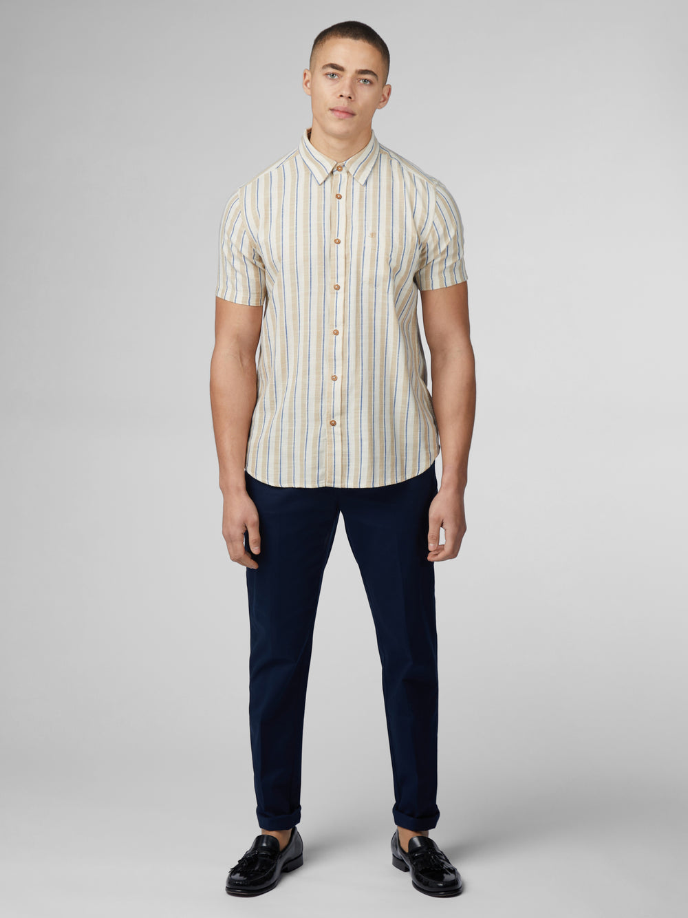 Ben Sherman Signature Mod Stripe Shirts White | 6784902-CF