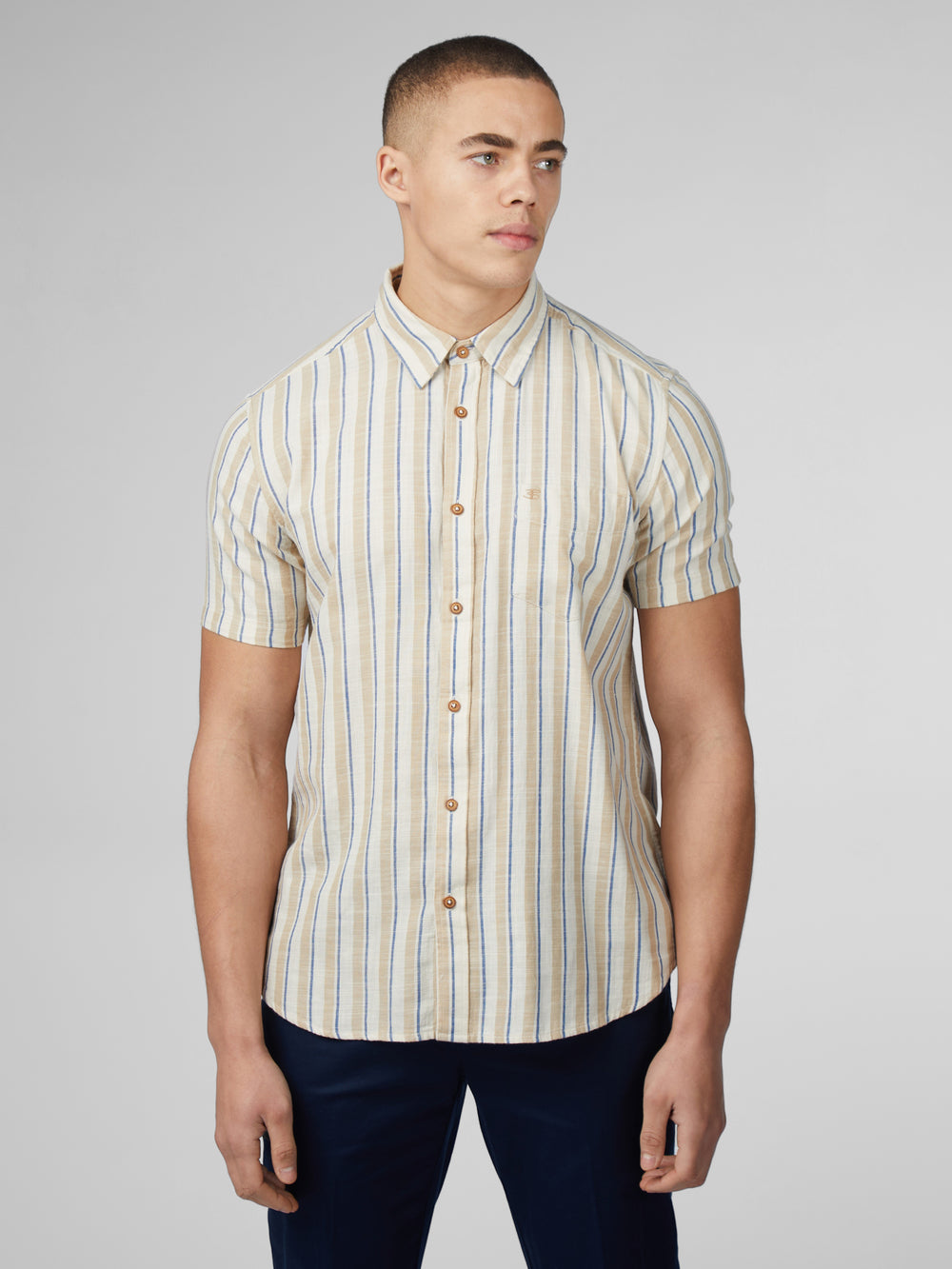 Ben Sherman Signature Mod Stripe Shirts White | 6784902-CF